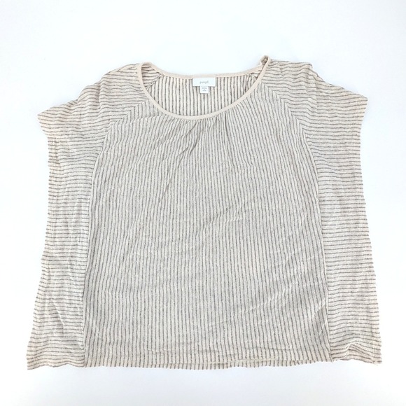 J. Jill Tops - Pure Jill J. Jill Linen Blend Striped Knit Top‎ Neutral Coastal Size S Petite